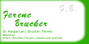 ferenc brucker business card